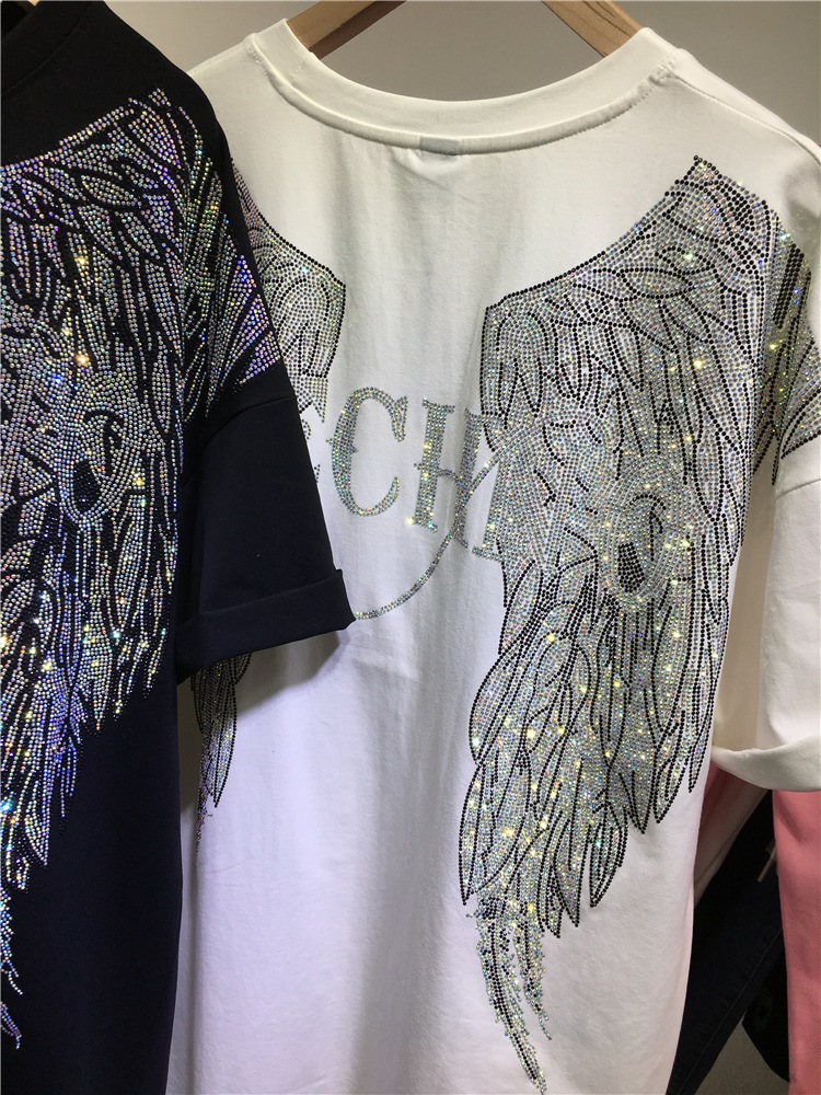 L-4XL Oversize Rhinestone Ange – Streetwear Clothing Brands Bewertung und Preis