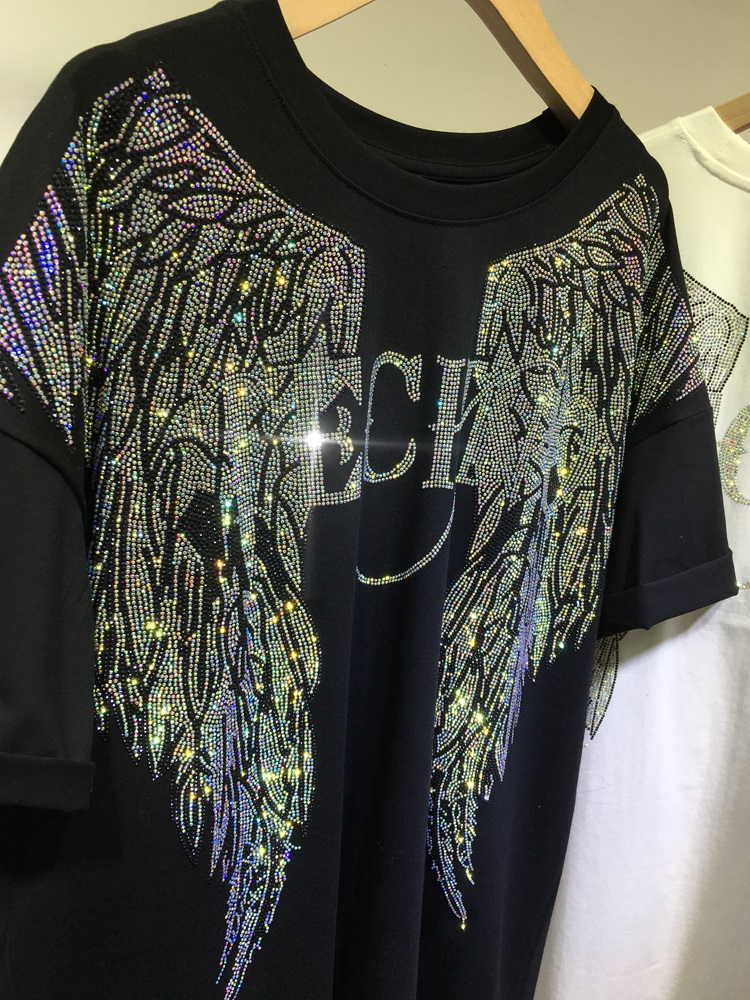 L-4XL Oversize Rhinestone Ange – Streetwear Clothing Brands Bewertung und Preis