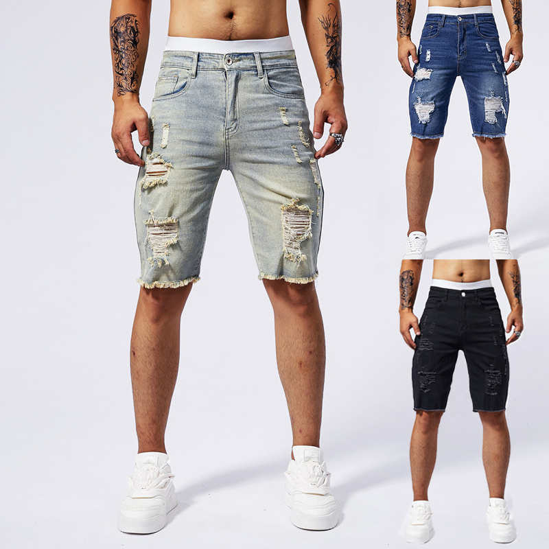 2025 Summer New Men's Ripped D – Streetwear Brand Fashion Bewertung und Preis