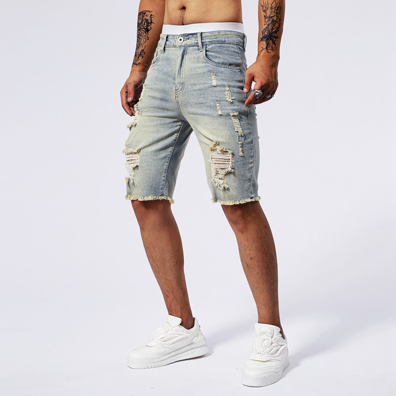 2025 Summer New Men's Ripped D – Streetwear Brand Fashion Bewertung und Preis