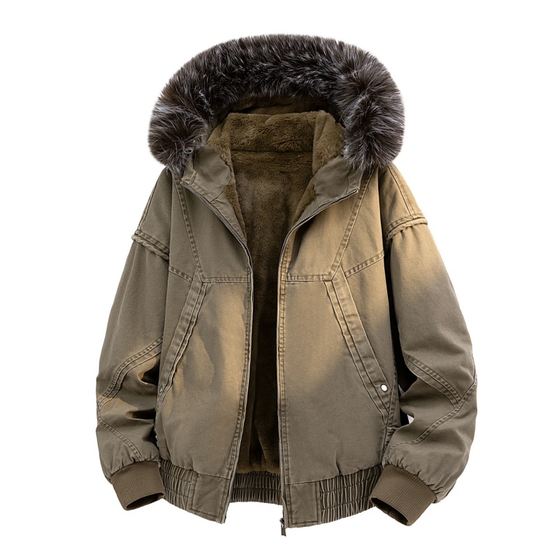 High-end Fur Collar Hooded Par – Streetwear Brand Clothing Bewertung und Preis