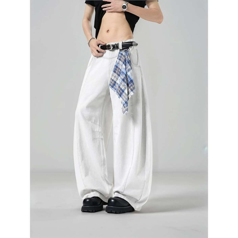 Men's Loose Wide Leg Plaid Pan – Streetwear Brand Clothing Bewertung und Preis