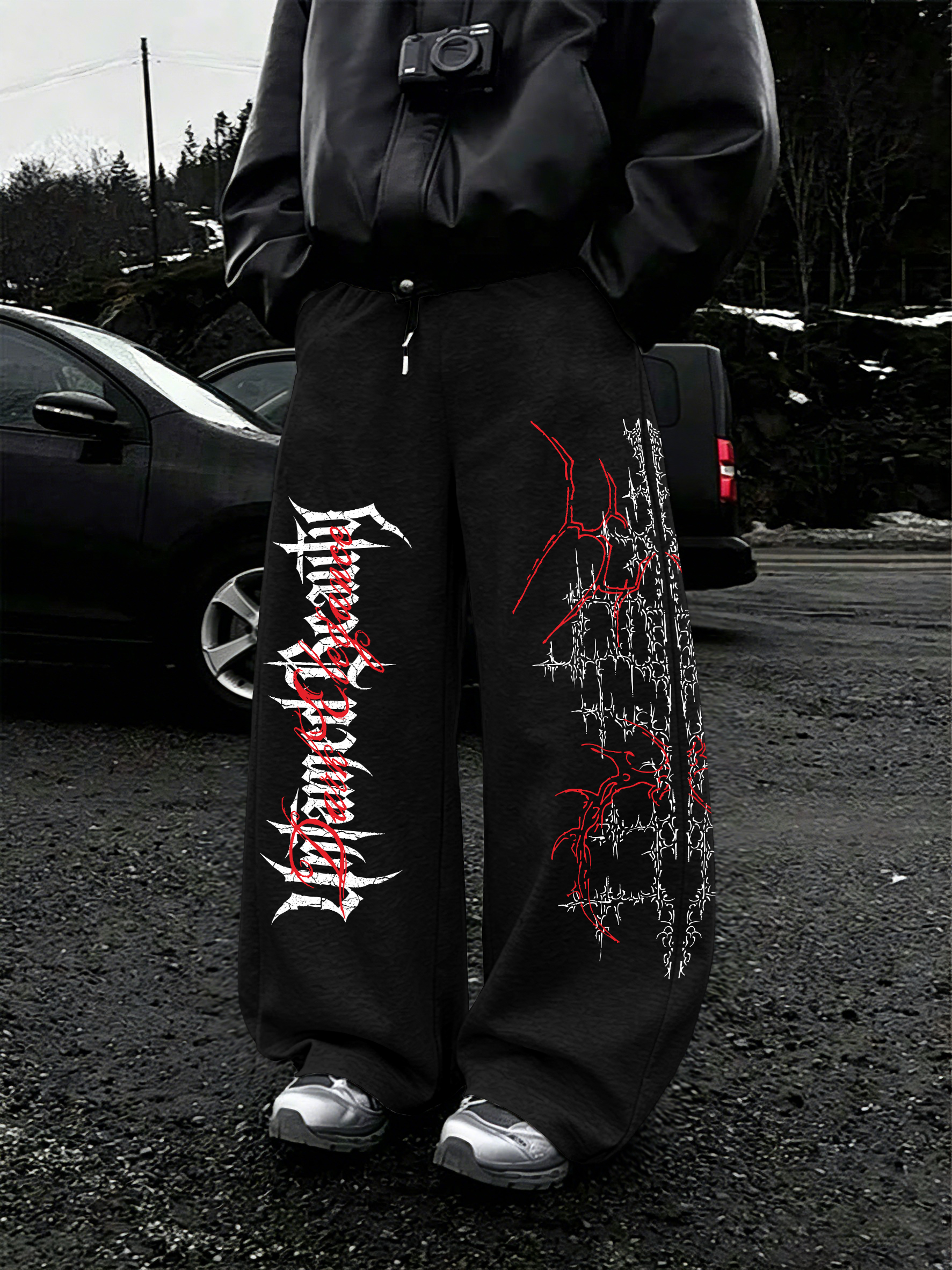 Men's Oversized Gothic Streetw – Streetwear Brand Fonts Bewertung und Preis