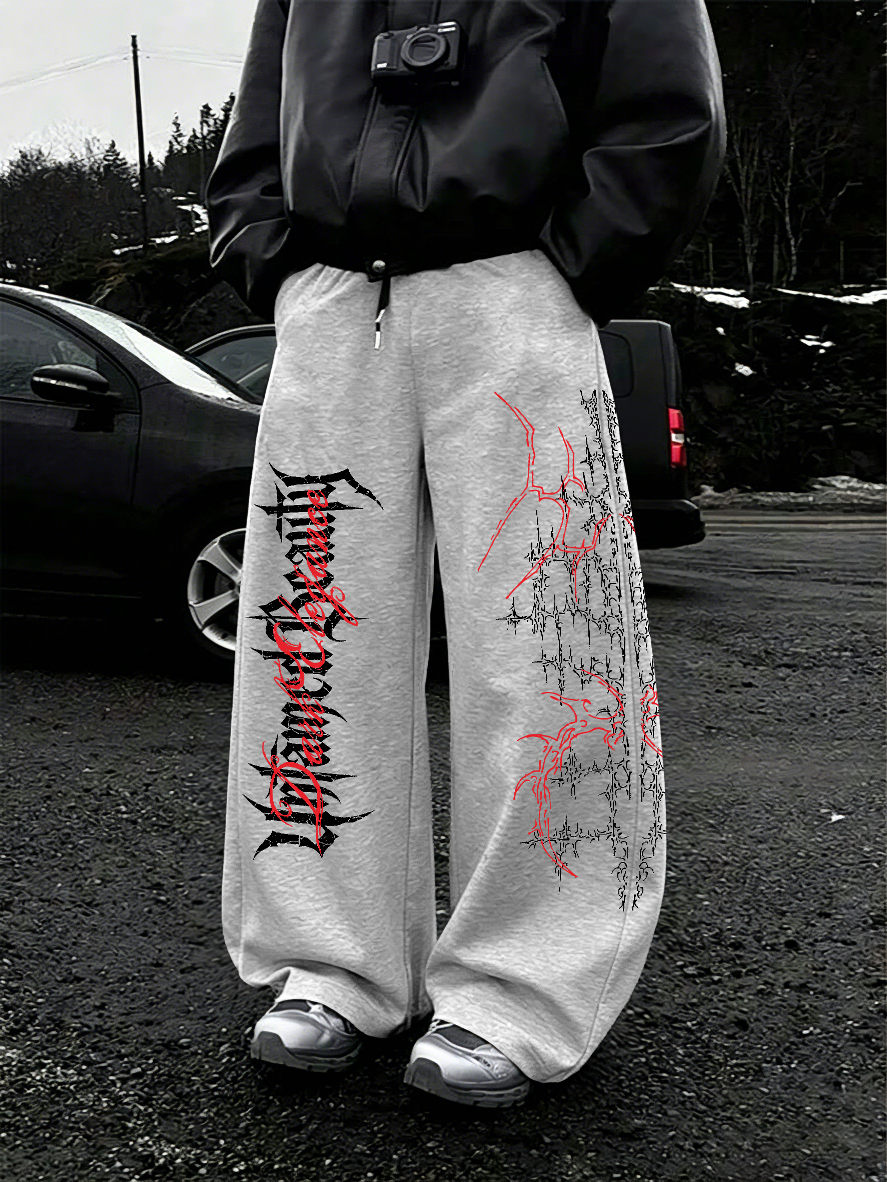 Men's Oversized Gothic Streetw – Streetwear Brand Fonts Bewertung und Preis